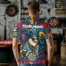 Load image into Gallery viewer, Funny Eagle Colorful Graffiti Darts Shirt For Men Custom Darts Jersey Team Polo &amp; 1/4 Zip TDM5783