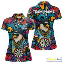 Load image into Gallery viewer, Funny Eagle Colorful Graffiti Darts Shirt For Women Custom Darts Jersey Team Polo &amp; 1/4 Zip TDM5783