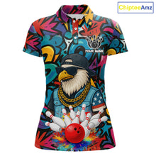 Load image into Gallery viewer, Funny Eagle Colorful Graffiti Bowling Shirt For Women Custom Bowling Team Jersey Polo &amp; 1/4 Zpip TDM5784