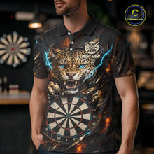 Load image into Gallery viewer, Personalized Leopard Lightning Darts Shirt For Men Custom Darts Jersey Polo &amp; 1/4 Zip Team Shirts TDM6378
