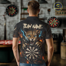 Load image into Gallery viewer, Personalized Leopard Lightning Darts Shirt For Men Custom Darts Jersey Polo &amp; 1/4 Zip Team Shirts TDM6378
