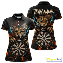 Load image into Gallery viewer, Personalized Leopard Lightning Darts Shirt For Women Custom Darts Jersey Polo &amp; 1/4 Zip Team Shirts TDM6378