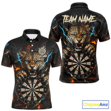 Load image into Gallery viewer, Personalized Leopard Lightning Darts Shirt For Men Custom Darts Jersey Polo &amp; 1/4 Zip Team Shirts TDM6378