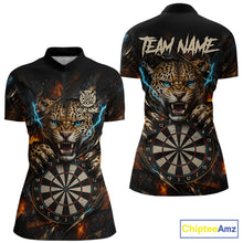 Load image into Gallery viewer, Personalized Leopard Lightning Darts Shirt For Women Custom Darts Jersey Polo &amp; 1/4 Zip Team Shirts TDM6378