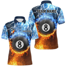Load image into Gallery viewer, Fire And Water 8 Ball Pool Thunder Lightning Custom Men Billiard Shirts, Funny Billiard Jerseys TDM2072