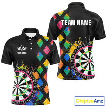 Load image into Gallery viewer, Custom Colorful Grunge Argyle Darts Shirt For Men Custom Darts Team Jersey, Funny Darts Gifts TDM4402