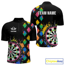Load image into Gallery viewer, Custom Colorful Grunge Argyle Darts Shirt For Men Custom Darts Team Jersey, Funny Darts Gifts TDM4402