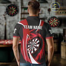 Load image into Gallery viewer, Personalized Red And Black Darts Shirt For Men Custom Darts League Team Polo &amp; 1/4 Zip Jerseys TDM4406