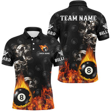 Load image into Gallery viewer, Personalized 8 Ball Pool Skull On Fire Billiard Shirts For Men, Funny 3D Printed Billiard Jerseys TDM2308