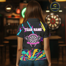 Load image into Gallery viewer, Funny Colorful Splash Dartboard Graffiti Style Darts Shirt For Women Custom Darts Team Jersey Outfit TDM5053