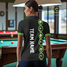 Load image into Gallery viewer, DNA Billiard 8 Ball &amp; 9 Ball Shirts For Women Custom Funny Pool Jerseys Team Polo &amp; 1/4 Zip |Green TDM5520