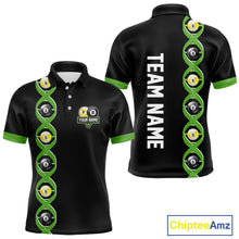 Load image into Gallery viewer, DNA Billiard 8 Ball &amp; 9 Ball Shirts For Men Custom Funny Pool Jerseys Team Polo &amp; 1/4 Zip |Green TDM5520