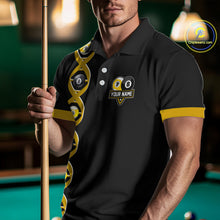 Load image into Gallery viewer, DNA Billiard 8 Ball &amp; 9 Ball Shirts For Men Custom Funny Pool Jerseys Team Polo &amp; 1/4 Zip |Yellow TDM5521