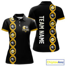 Load image into Gallery viewer, DNA Billiard 8 Ball &amp; 9 Ball Shirts For Women Custom Funny Pool Jerseys Team Polo &amp; 1/4 Zip |Yellow TDM5521