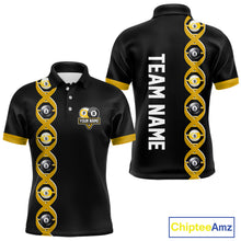 Load image into Gallery viewer, DNA Billiard 8 Ball &amp; 9 Ball Shirts For Men Custom Funny Pool Jerseys Team Polo &amp; 1/4 Zip |Yellow TDM5521