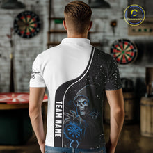 Load image into Gallery viewer, Blue Grim Reaper Darts Men Polo &amp; Quarter-Zip Custom Darts Shirts For Team Darts Jerseys TDM5524