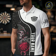 Load image into Gallery viewer, Red Grim Reaper Darts Men Polo &amp; Quarter-Zip Custom Darts Shirts For Team Darts Jerseys TDM5525