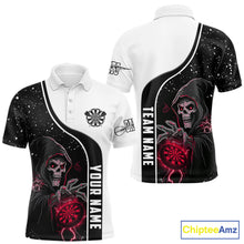 Load image into Gallery viewer, Red Grim Reaper Darts Men Polo &amp; Quarter-Zip Custom Darts Shirts For Team Darts Jerseys TDM5525