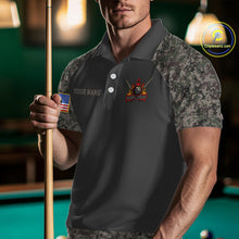 Load image into Gallery viewer, Personalized Retro Camo US Flag Billiard Shirt For Men Custom Pool Team Jersey Polo &amp; 1/4 Zip TDM5793