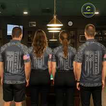 Load image into Gallery viewer, Personalized Retro Camo US Flag Billiard Shirt For Men Custom Pool Team Jersey Polo &amp; 1/4 Zip TDM5793