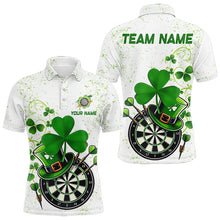 Load image into Gallery viewer, Luckiest  Green Shamrock White Grunge Dart Shirts For Men Custom St Patrick Day Dart Team Jerseys TDM3478