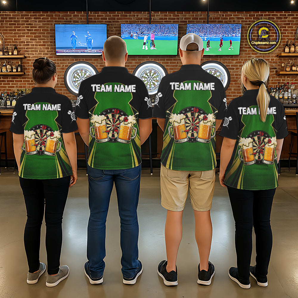 Funny Alligator And Beer Darts Shirt For Men Custom Darts Jersey Polo & 1/4 Zip, Darts Gifts TDM6144