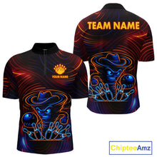 Load image into Gallery viewer, Funny Neon Tornado Pin Bowling Shirt For Men Custom Bowling Team Jersey Polo &amp; 1/4 Zip TDM6148