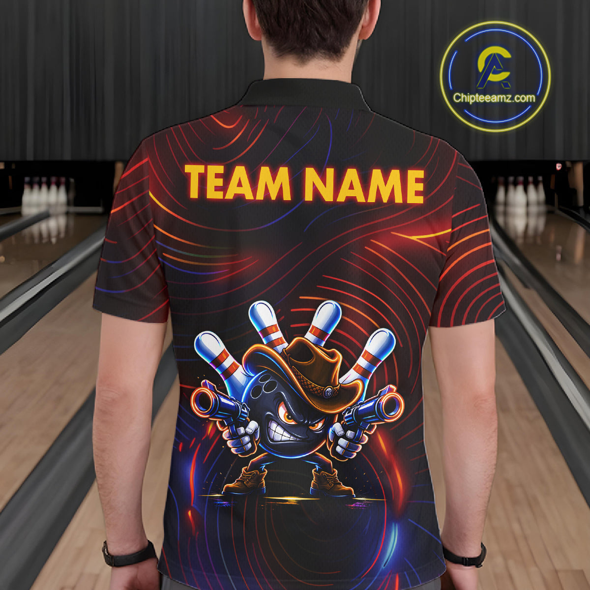 Funny Neon Bowling Jersey For Men Custom Bowling Shirt Polo & Quarter Zip, Bowling Team Outfit TDM6149