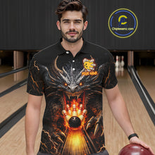 Load image into Gallery viewer, Personalized Dragon Bowling Jersey For Men Custom Fire Bowling League Team Shirt Polo &amp; 1/4 Zip TDM6386