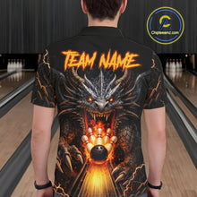 Load image into Gallery viewer, Personalized Dragon Bowling Jersey For Men Custom Fire Bowling League Team Shirt Polo &amp; 1/4 Zip TDM6386