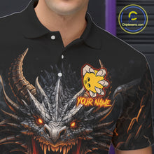 Load image into Gallery viewer, Personalized Dragon Bowling Jersey For Men Custom Fire Bowling League Team Shirt Polo &amp; 1/4 Zip TDM6386