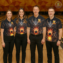 Load image into Gallery viewer, Personalized Dragon Bowling Jersey For Men Custom Fire Bowling League Team Shirt Polo &amp; 1/4 Zip TDM6386