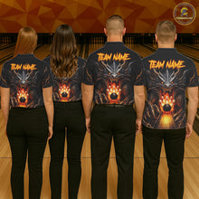 Load image into Gallery viewer, Personalized Dragon Bowling Jersey For Men Custom Fire Bowling League Team Shirt Polo &amp; 1/4 Zip TDM6386