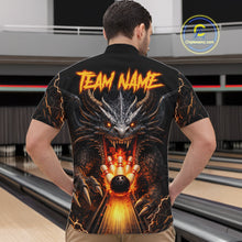 Load image into Gallery viewer, Personalized Dragon Bowling Jersey For Men Custom Fire Bowling League Team Shirt Polo &amp; 1/4 Zip TDM6386