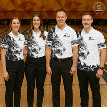 Load image into Gallery viewer, White Black Thorny Camo Wolf Bowling Shirt For Women Custom Bowling Team Jersey Polo &amp; 1/4 Zip TDM6390
