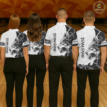 Load image into Gallery viewer, White Black Thorny Camo Wolf Bowling Shirt For Women Custom Bowling Team Jersey Polo &amp; 1/4 Zip TDM6390