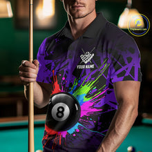 Load image into Gallery viewer, Colorful 8 Ball Pool Billiard Jersey For Men Custom Billiard Team Shirts Polo &amp; Quarter Zip| Red TDM6583