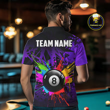 Load image into Gallery viewer, Colorful 8 Ball Pool Billiard Jersey For Men Custom Billiard Team Shirts Polo &amp; Quarter Zip| Red TDM6583
