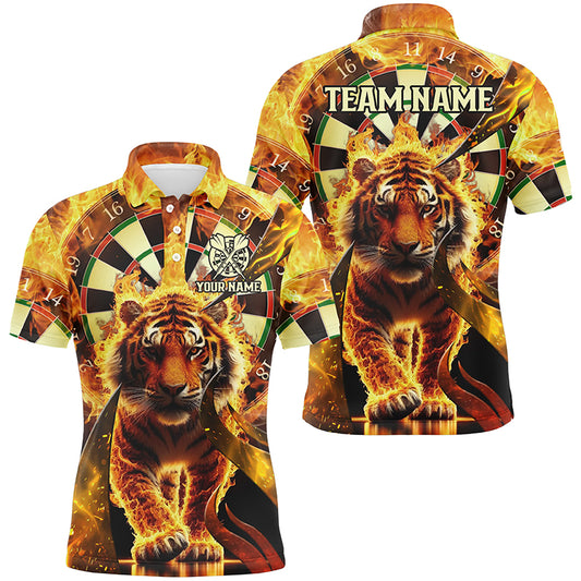 Personalized Darts Board Fire Flame 3D Tiger Custom Darts Shirts For Men Team League Darts Jerseys TDM2561