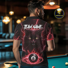 Load image into Gallery viewer, Red 8 Ball Thunder Lightning Cat Billiard Shirt For Men Custom Pool Team Jersey Polo &amp; 1/4 Zip TDM5067