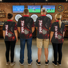 Load image into Gallery viewer, Red Grim Reaper Flame Darts Shirt For Men Custom Skull Darts Jersey Team Polo &amp; Quarter Zip TDM5529