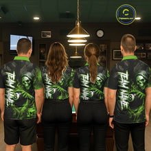 Load image into Gallery viewer, Grim Reaper Custom Flame 8 Ball Pool Billiard Shirt For Men, Black And Green Billiard Team Jersey TDM5532