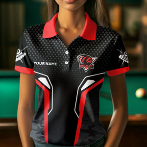 Black And Blue 8 Ball Pool Wings Custom Camo Billiard Shirts For Women, 8 Ball Billiard Team Jerseys TDM3483