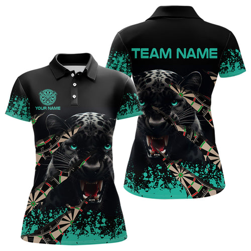Teal Grunge Panther Dart Shirt With Pocket Option For Women Custom Dart Jersey TDM3620