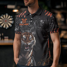Load image into Gallery viewer, Personalized Tiger Darts Shirt With Pocket Option For Men, Darts Team Jersey TDM3621