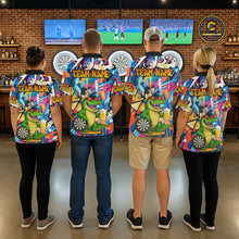 Load image into Gallery viewer, Funny Alligator Colorful Graffiti Darts Shirt For Men Custom Darts Team Jersey Polo &amp; 1/4 Zip TDM6392
