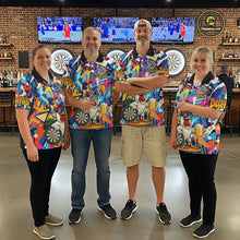 Load image into Gallery viewer, Funny Rooster Colorful Graffiti Darts Shirt For Women Custom Darts Team Jersey Polo &amp; 1/4 Zip TDM6395