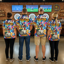 Load image into Gallery viewer, Funny Rooster Colorful Graffiti Darts Shirt For Women Custom Darts Team Jersey Polo &amp; 1/4 Zip TDM6395