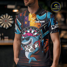 Load image into Gallery viewer, Funny Shark Colorful Graffiti Style Custom Dart Shirts For Men, Dart Team Jersey Best Darts Outfit TDM4423