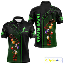 Load image into Gallery viewer, Funny DNA Wine Billiard Shirt For Men Custom Pool Team Shirts, Billiard Jersey Polo &amp; Zip |Green TDM5283